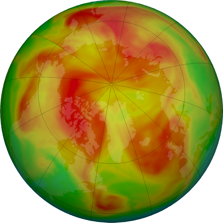 Arctic ozone map for 29 April 2024
